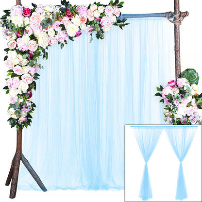 Bulk 2 PCS Tulle Sheer Backdrop Curtain Background Drapes for Wedding Arch Baby Shower Birthday Party Decoration Wholesale