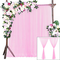Bulk 2 PCS Tulle Sheer Backdrop Curtain Background Drapes for Wedding Arch Baby Shower Birthday Party Decoration Wholesale