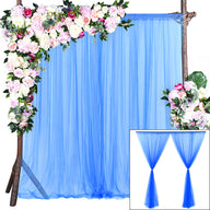 Bulk 2 PCS Tulle Sheer Backdrop Curtain Background Drapes for Wedding Arch Baby Shower Birthday Party Decoration Wholesale