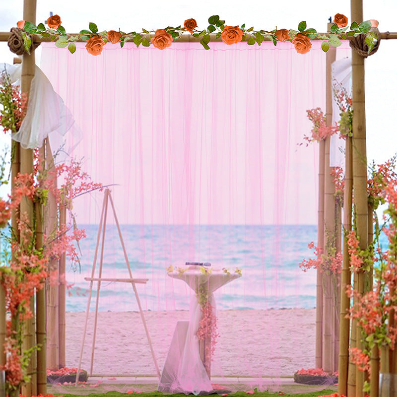 Bulk 2 PCS Tulle Sheer Backdrop Curtain Background Drapes for Wedding Arch Baby Shower Birthday Party Decoration Wholesale