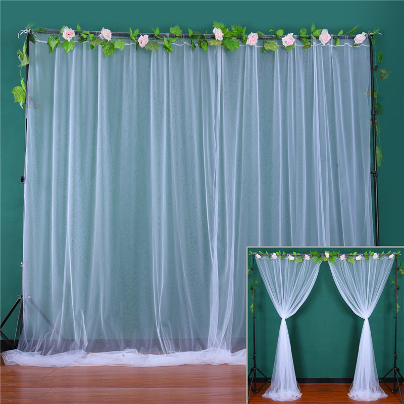 Bulk 2 PCS Tulle Sheer Backdrop Curtain Background Drapes for Wedding Arch Baby Shower Birthday Party Decoration Wholesale