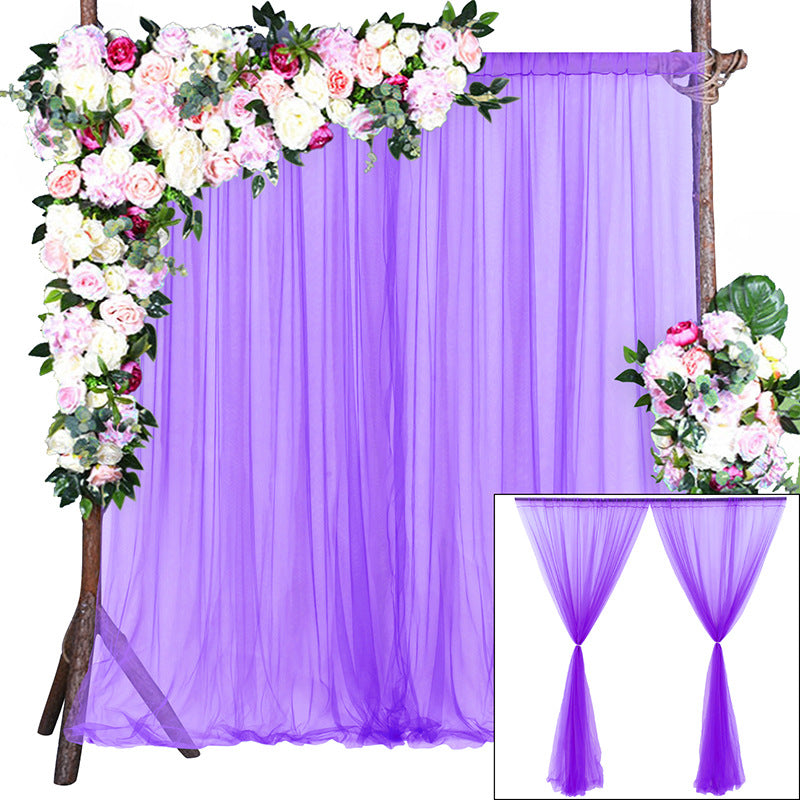 Bulk 2 PCS Tulle Sheer Backdrop Curtain Background Drapes for Wedding Arch Baby Shower Birthday Party Decoration Wholesale