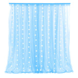 Bulk 2 PCS Tulle Sheer Backdrop Curtain Drapes with Led Light for Wedding Arch Baby Shower Birthday Party Decoration Wholesale