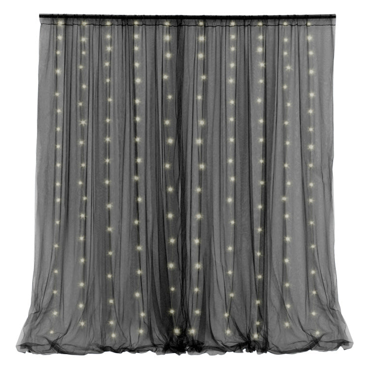 Bulk 2 PCS Tulle Sheer Backdrop Curtain Drapes with Led Light for Wedding Arch Baby Shower Birthday Party Decoration Wholesale