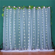 Bulk 2 PCS Tulle Sheer Backdrop Curtain Drapes with Led Light for Wedding Arch Baby Shower Birthday Party Decoration Wholesale