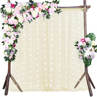 Bulk 2 PCS Tulle Sheer Backdrop Curtain Drapes with Led Light for Wedding Arch Baby Shower Birthday Party Decoration Wholesale