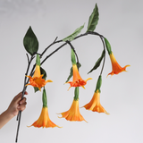 Bulk 2Pcs 24.5 Datura Long Stems Real Touch Flowers Artificial Wholesale