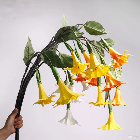 Bulk 2Pcs 24.5 Datura Long Stems Real Touch Flowers Artificial Wholesale