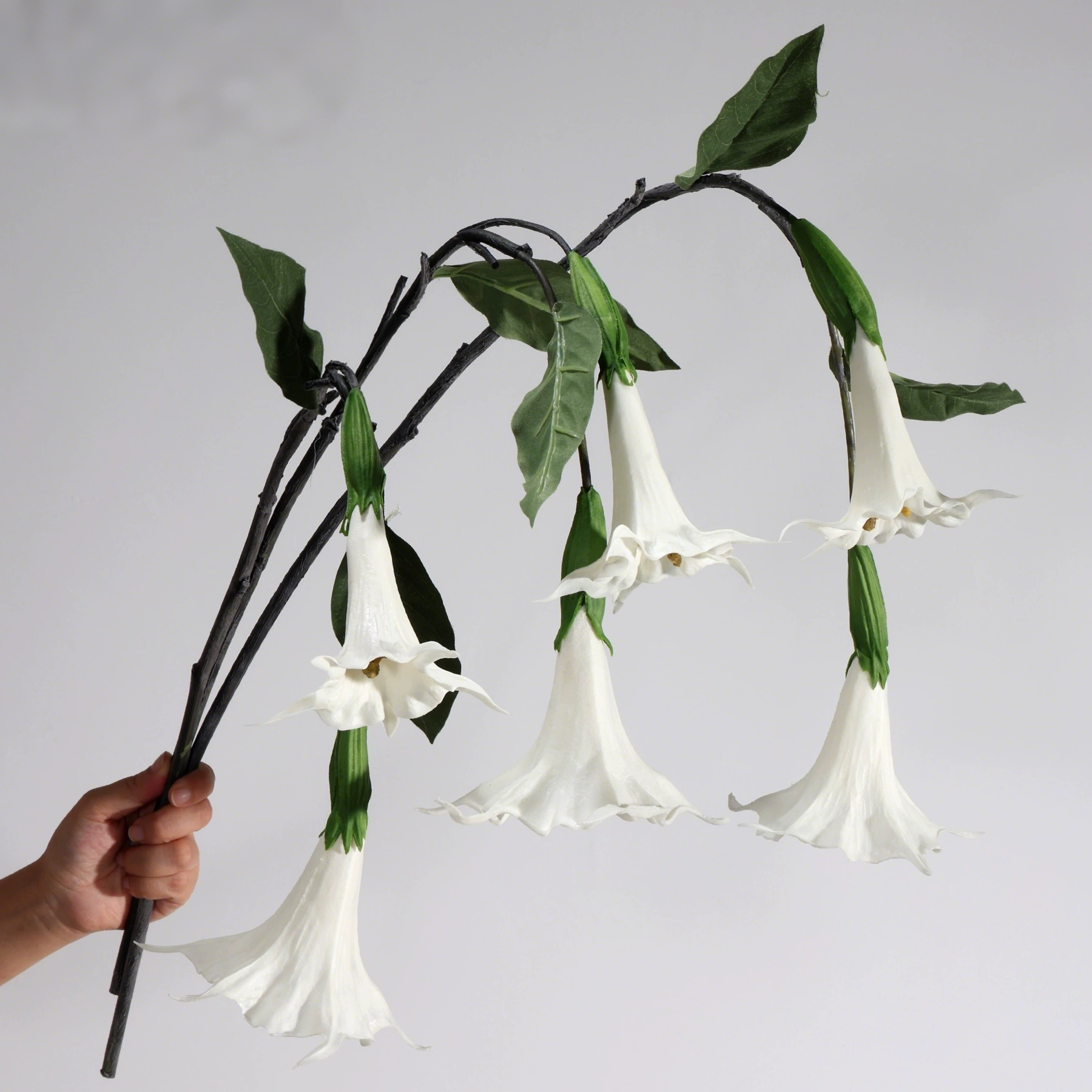 Bulk 2Pcs 24.5 Datura Long Stems Real Touch Flowers Artificial Wholesale