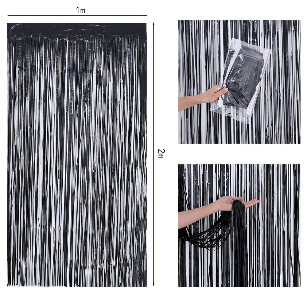 Bulk 2 Pcs Metallic Foil Fringe Backdrop Curtains Door Streamers for Wedding New Year Bachelorette Disco Party Decoration Wholesale