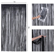 Bulk 2 Pcs Metallic Foil Fringe Backdrop Curtains Door Streamers for Wedding New Year Bachelorette Disco Party Decoration Wholesale