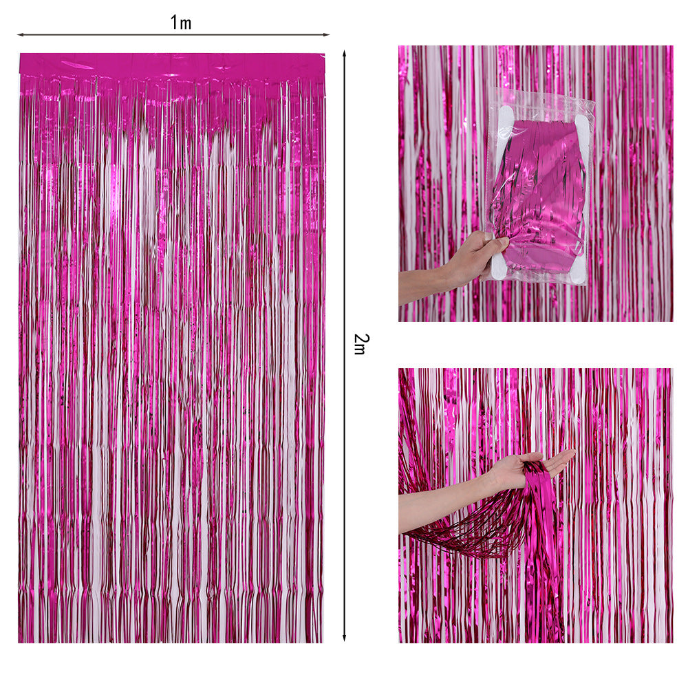 Bulk 2 Pcs Metallic Foil Fringe Backdrop Curtains Door Streamers for Wedding New Year Bachelorette Disco Party Decoration Wholesale