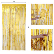 Bulk 2 Pcs Metallic Foil Fringe Backdrop Curtains Door Streamers for Wedding New Year Bachelorette Disco Party Decoration Wholesale