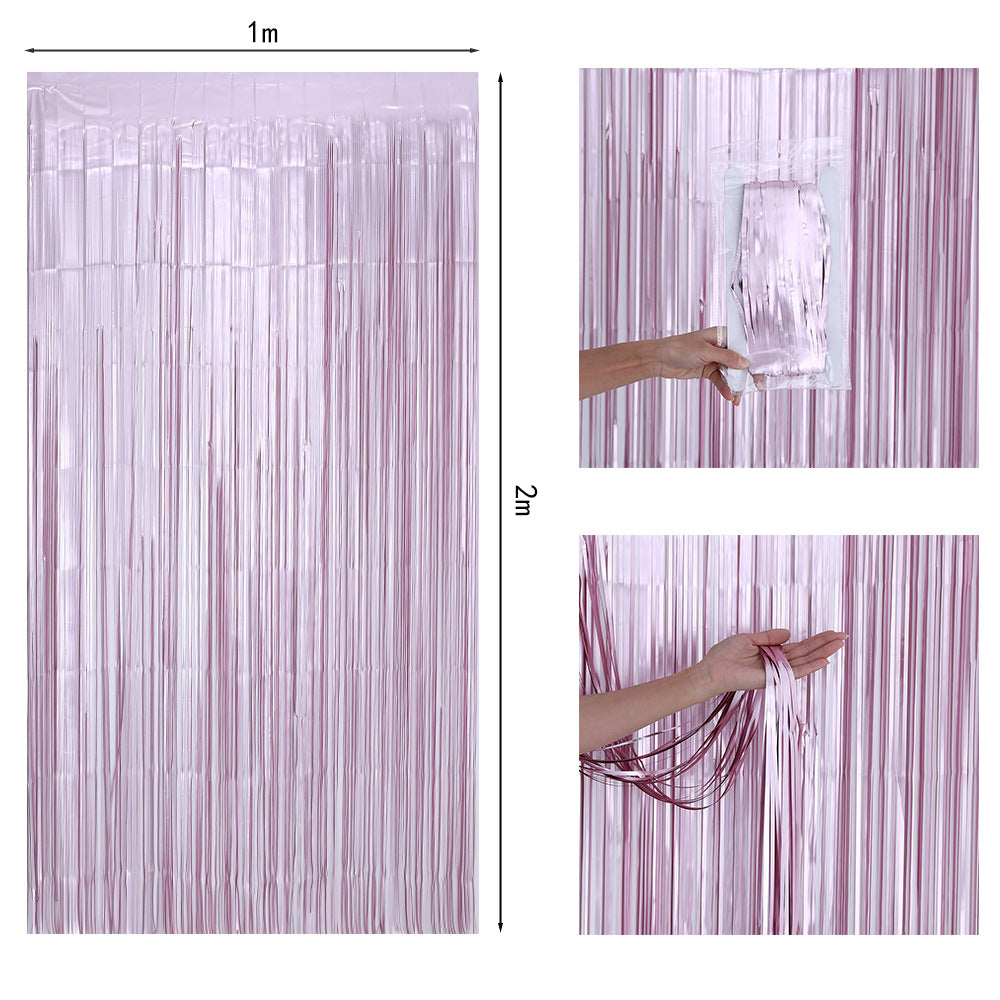 Bulk 2 Pcs Metallic Foil Fringe Backdrop Curtains Door Streamers for Wedding New Year Bachelorette Disco Party Decoration Wholesale