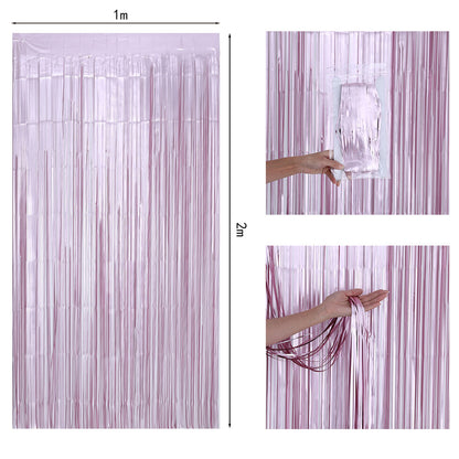 Bulk 2 Pcs Metallic Foil Fringe Backdrop Curtains Door Streamers for Wedding New Year Bachelorette Disco Party Decoration Wholesale