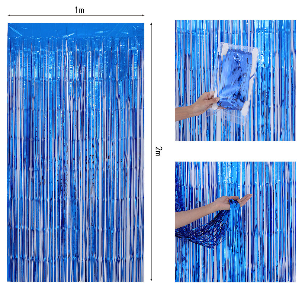 Bulk 2 Pcs Metallic Foil Fringe Backdrop Curtains Door Streamers for Wedding New Year Bachelorette Disco Party Decoration Wholesale