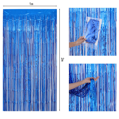 Bulk 2 Pcs Metallic Foil Fringe Backdrop Curtains Door Streamers for Wedding New Year Bachelorette Disco Party Decoration Wholesale