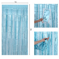Bulk 2 Pcs Metallic Foil Fringe Backdrop Curtains Door Streamers for Wedding New Year Bachelorette Disco Party Decoration Wholesale