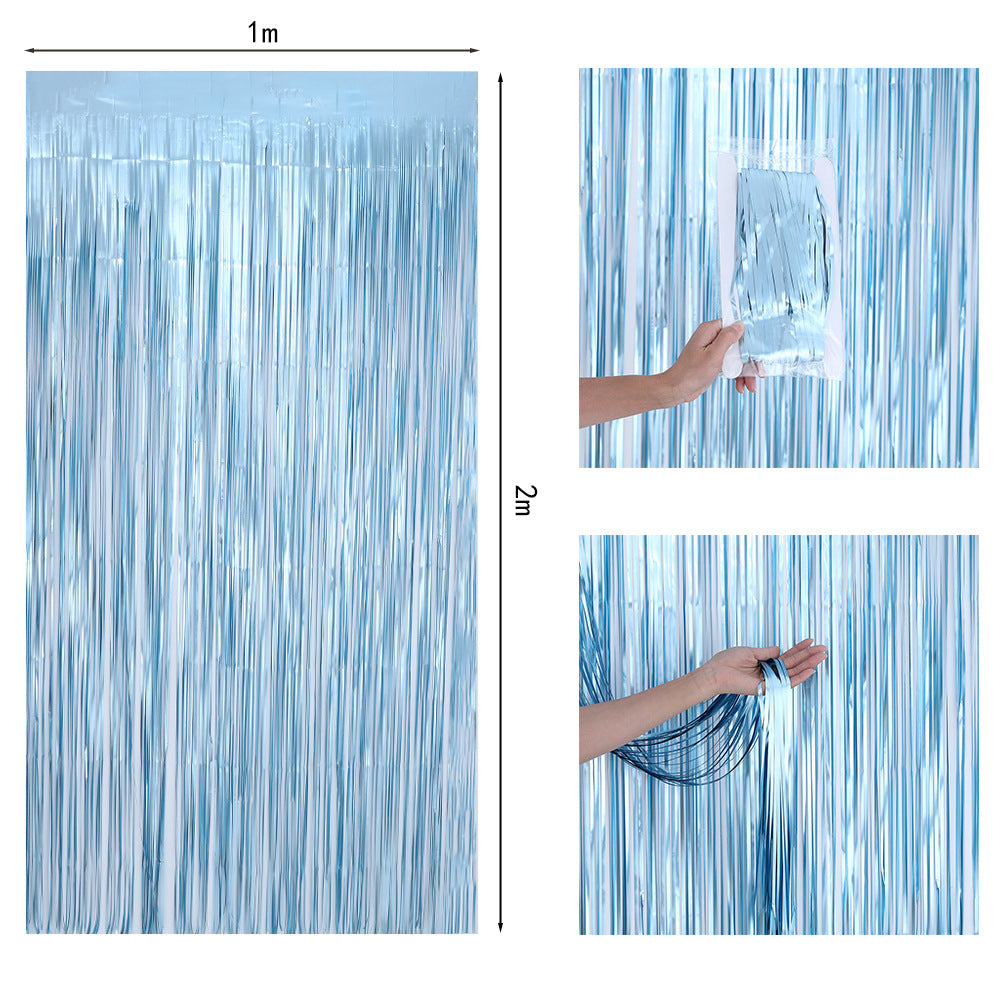 Bulk 2 Pcs Metallic Foil Fringe Backdrop Curtains Door Streamers for Wedding New Year Bachelorette Disco Party Decoration Wholesale