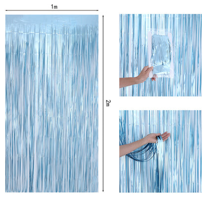 Bulk 2 Pcs Metallic Foil Fringe Backdrop Curtains Door Streamers for Wedding New Year Bachelorette Disco Party Decoration Wholesale