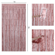 Bulk 2 Pcs Metallic Foil Fringe Backdrop Curtains Door Streamers for Wedding New Year Bachelorette Disco Party Decoration Wholesale