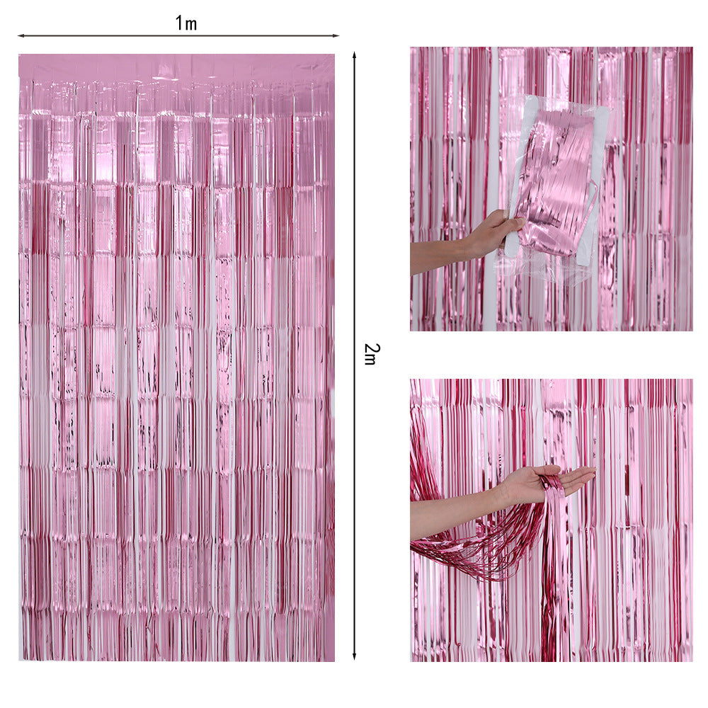 Bulk 2 Pcs Metallic Foil Fringe Backdrop Curtains Door Streamers for Wedding New Year Bachelorette Disco Party Decoration Wholesale