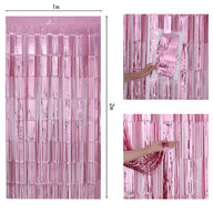 Bulk 2 Pcs Metallic Foil Fringe Backdrop Curtains Door Streamers for Wedding New Year Bachelorette Disco Party Decoration Wholesale