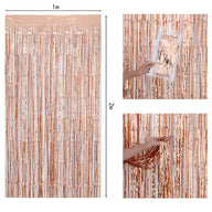 Bulk 2 Pcs Metallic Foil Fringe Backdrop Curtains Door Streamers for Wedding New Year Bachelorette Disco Party Decoration Wholesale