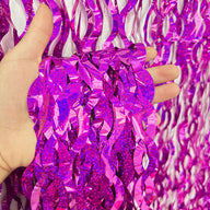 Bulk 2pcs Laser Wavy Metallic Foil Fringe Backdrop Curtains Door Streamers for Wedding New Year Bachelorette Birthday Disco Party Decoration Wholesale