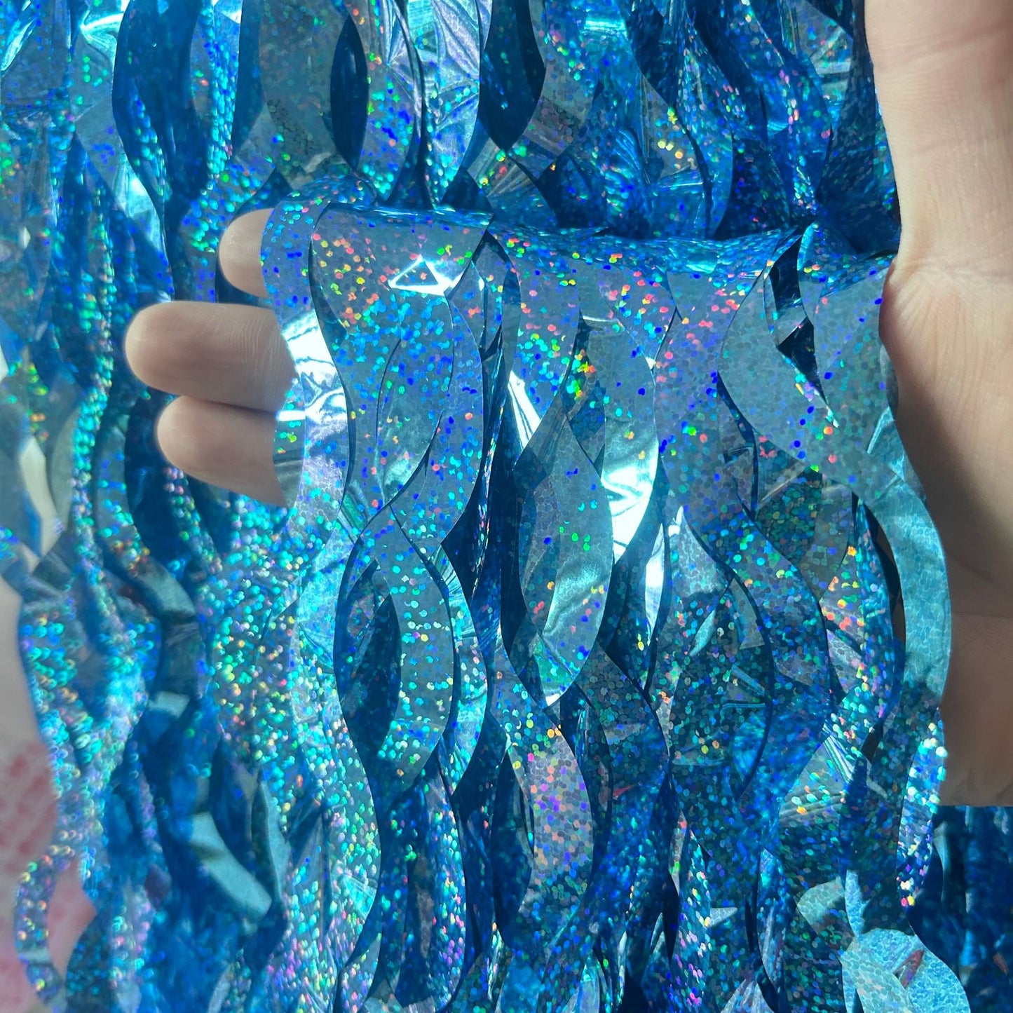 Bulk 2pcs Laser Wavy Metallic Foil Fringe Backdrop Curtains Door Streamers for Wedding New Year Bachelorette Birthday Disco Party Decoration Wholesale