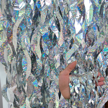 Bulk 2pcs Laser Wavy Metallic Foil Fringe Backdrop Curtains Door Streamers for Wedding New Year Bachelorette Birthday Disco Party Decoration Wholesale