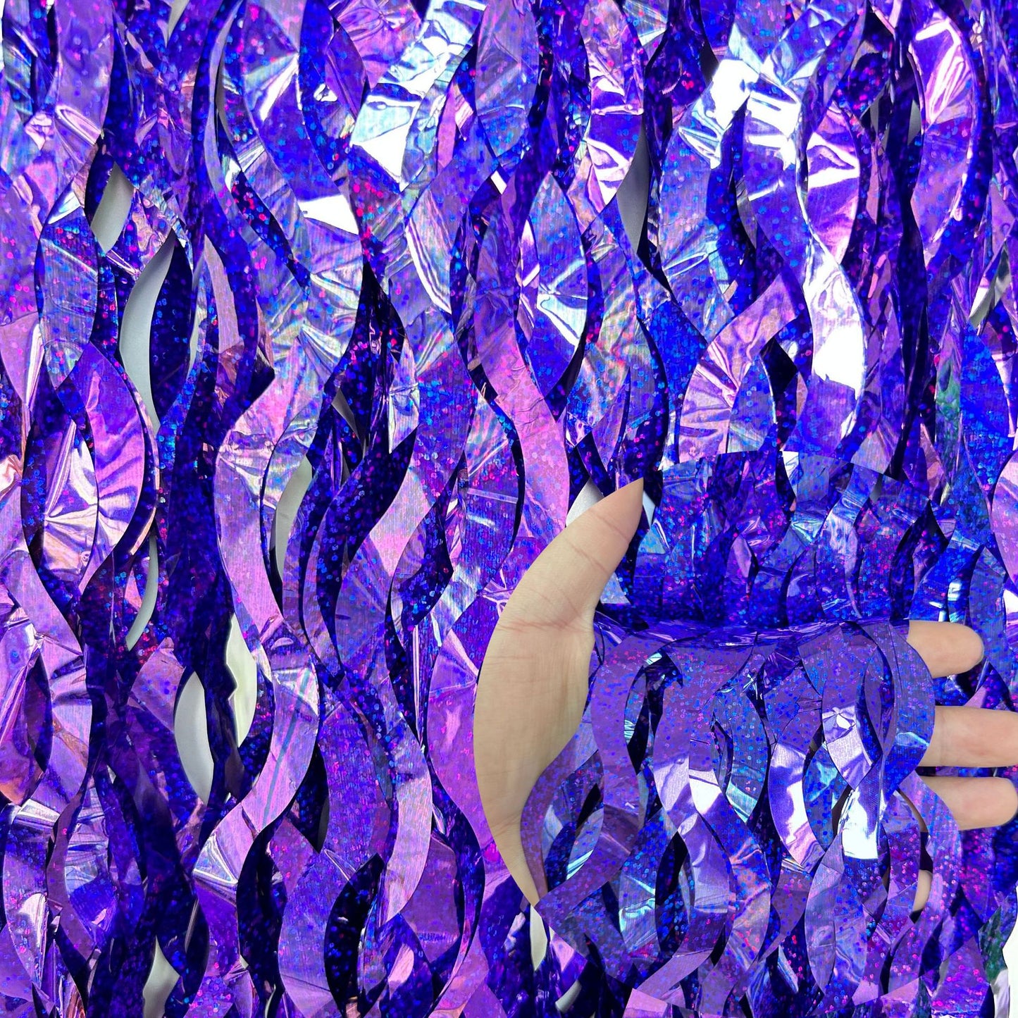 Bulk 2pcs Laser Wavy Metallic Foil Fringe Backdrop Curtains Door Streamers for Wedding New Year Bachelorette Birthday Disco Party Decoration Wholesale