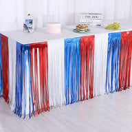 Bulk 2pcs Metallic Foil Fringe Tinsel Table Skirt Table Streamer for Wedding Birthday Parade Floats Christmas Party Decoration Wholesale