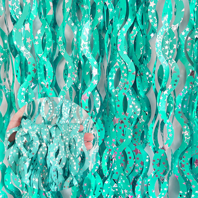 Bulk 10pcs Star Wavy Metallic Foil Fringe Backdrop Curtains Door Streamers for Wedding New Year Bachelorette Birthday Disco Party Decoration Wholesale