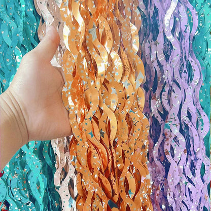 Bulk 10pcs Star Wavy Metallic Foil Fringe Backdrop Curtains Door Streamers for Wedding New Year Bachelorette Birthday Disco Party Decoration Wholesale