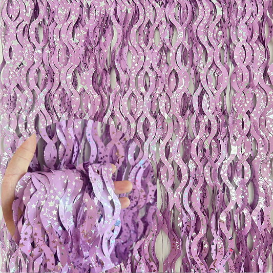 Bulk 10pcs Star Wavy Metallic Foil Fringe Backdrop Curtains Door Streamers for Wedding New Year Bachelorette Birthday Disco Party Decoration Wholesale