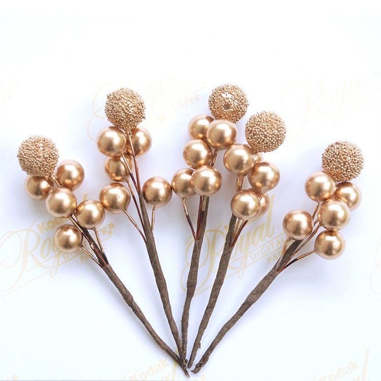 5 PCS Artificial Berry Stems 12 Inch Red Silk Christmas Tree Picks for Holiday DIY Crafts