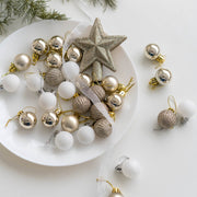 30 Pcs Christmas Ball Ornaments Set with Glitter Star Treetop Hanging Decorations