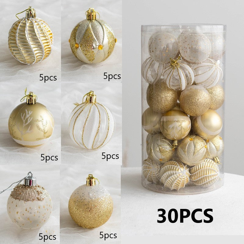 30 Pcs Mixed Color Glitter Christmas Ball Ornaments Hanging Decorations Set