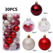 30 Pcs Mixed Color Glitter Christmas Ball Ornaments Hanging Decorations Set