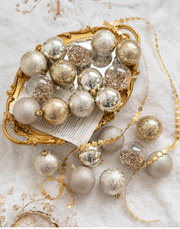 30 Pcs Mixed Color Glitter Christmas Ball Ornaments Hanging Decorations Set