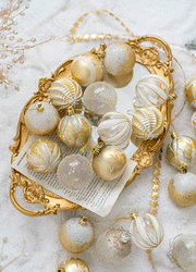 30 Pcs Mixed Color Glitter Christmas Ball Ornaments Hanging Decorations Set