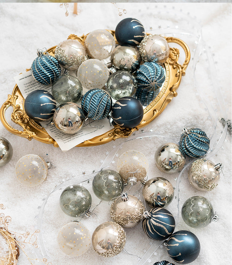 30 Pcs Mixed Color Glitter Christmas Ball Ornaments Hanging Decorations Set