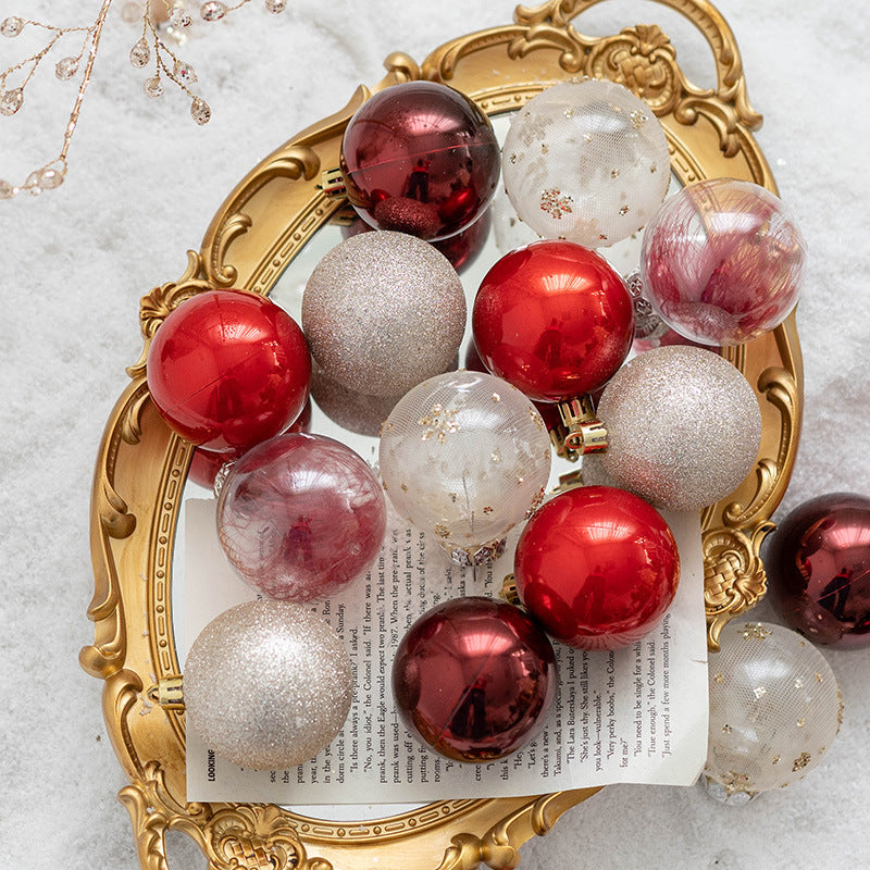 30 Pcs Mixed Color Glitter Christmas Ball Ornaments Hanging Decorations Set