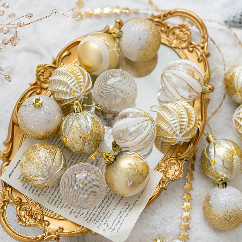 30 Pcs Mixed Color Glitter Christmas Ball Ornaments Hanging Decorations Set