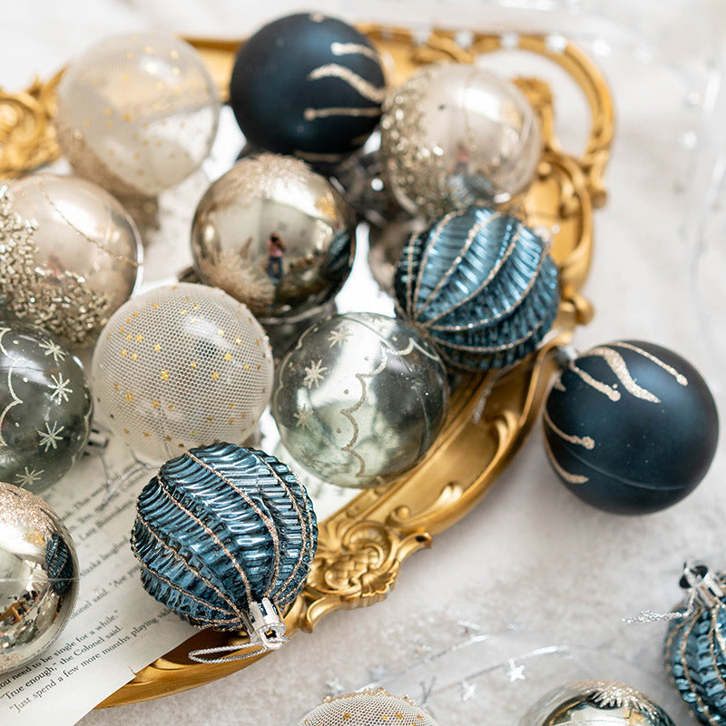 30 Pcs Mixed Color Glitter Christmas Ball Ornaments Hanging Decorations Set