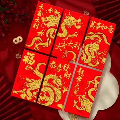 Bulk 30 Pack Year of the Dragon Red Envelopes Creative Red Packets for Chinese New Year Spring Festival Wedding Birthday Lucky Money Gift Wholesale