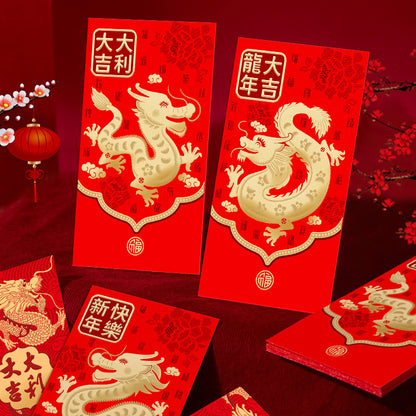 Bulk 30 Pack Year of the Dragon Red Envelopes Creative Red Packets for Chinese New Year Spring Festival Wedding Birthday Lucky Money Gift Wholesale