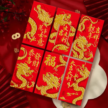 Bulk 30 Pack Year of the Dragon Red Envelopes Creative Red Packets for Chinese New Year Spring Festival Wedding Birthday Lucky Money Gift Wholesale