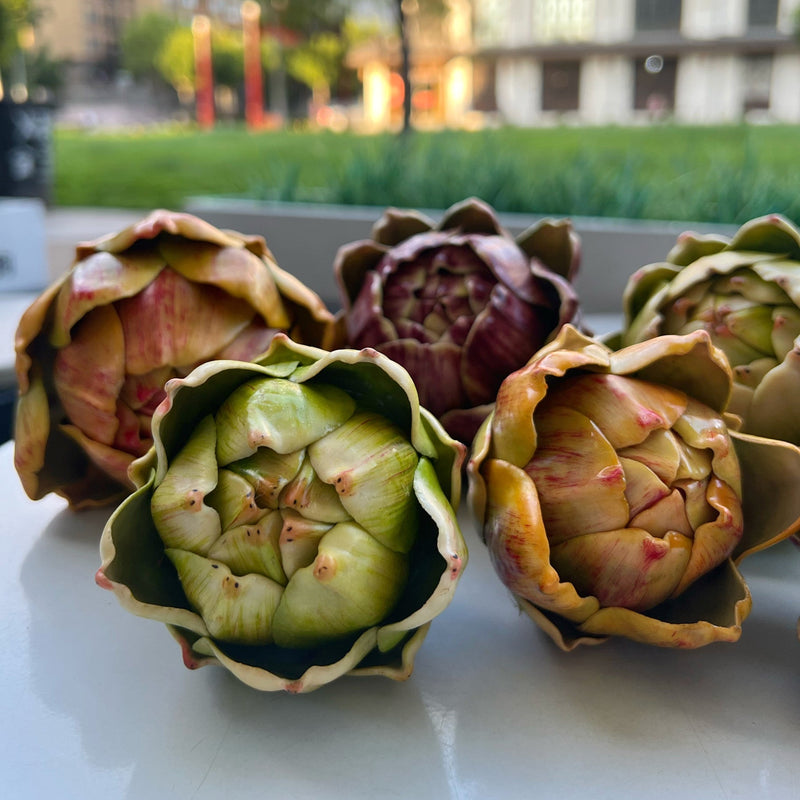 3 Colors Artificial Artichokes Bulk Set Large Real Touch Vegetables Centerpiece